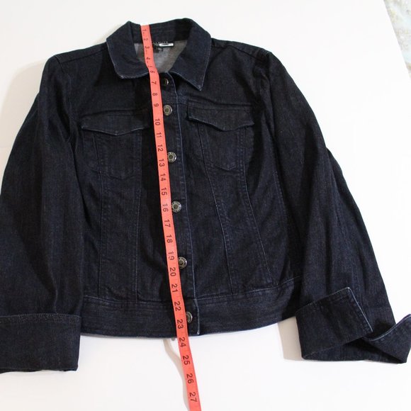 Talbots Dark Denim Jacket Size 12P - Picture 6 of 8